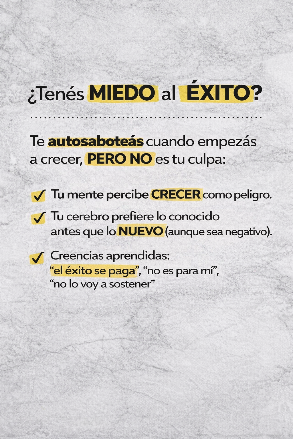 SUPERAR EL MIEDO AL EXITO